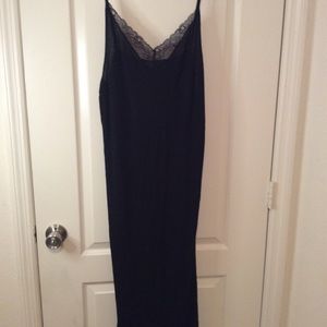 Midi sexy black sleep gown